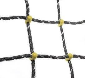 Siatka do wspinaczki ciemno szara z żółtymi łącznikami