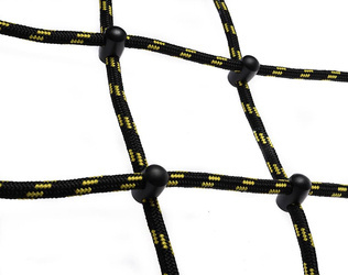 Siatka do wspinaczki czarno-żółta z czarnymi łącznikami