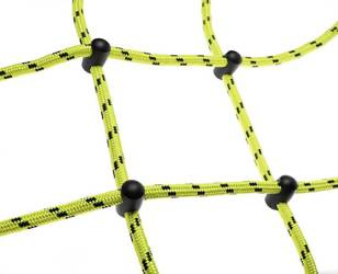 Siatka do wspinaczki żółta z pastelowymi  łącznikami