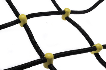 Siatka do wspinaczki czarna z żółtymi łącznikami