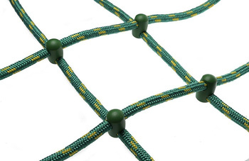 Siatka do wspinaczki zielono-żółta z zielonymi łącznikami