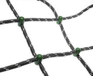Siatka do wspinaczki ciemno szara z zielonymi łącznikami
