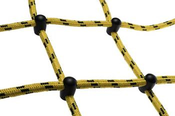 Siatka do wspinaczki żółto-czarna z czarnymi łącznikami