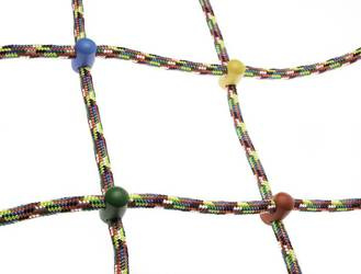 Siatka do wspinaczki kolorowa z czarnymi łącznikami 