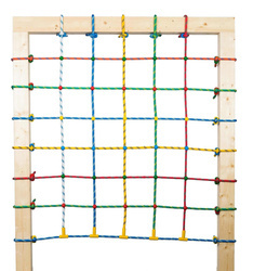 Siatka do wspinaczki kolorowa z kolorowymi łącznikami 