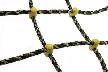 Siatka do wspinaczki moro z żółtymi łącznikami