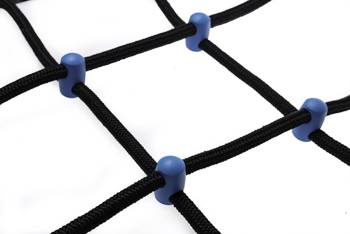 Siatka do wspinaczki czarna z niebieskimi łącznikami