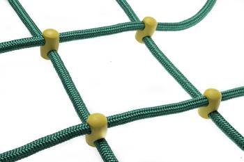 Siatka do wspinaczki zielona z żółtymi łącznikami