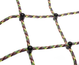 Siatka do wspinaczki kolorowa z czarnymi łącznikami 