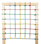 Siatka do wspinaczki kolorowa z kolorowymi łącznikami